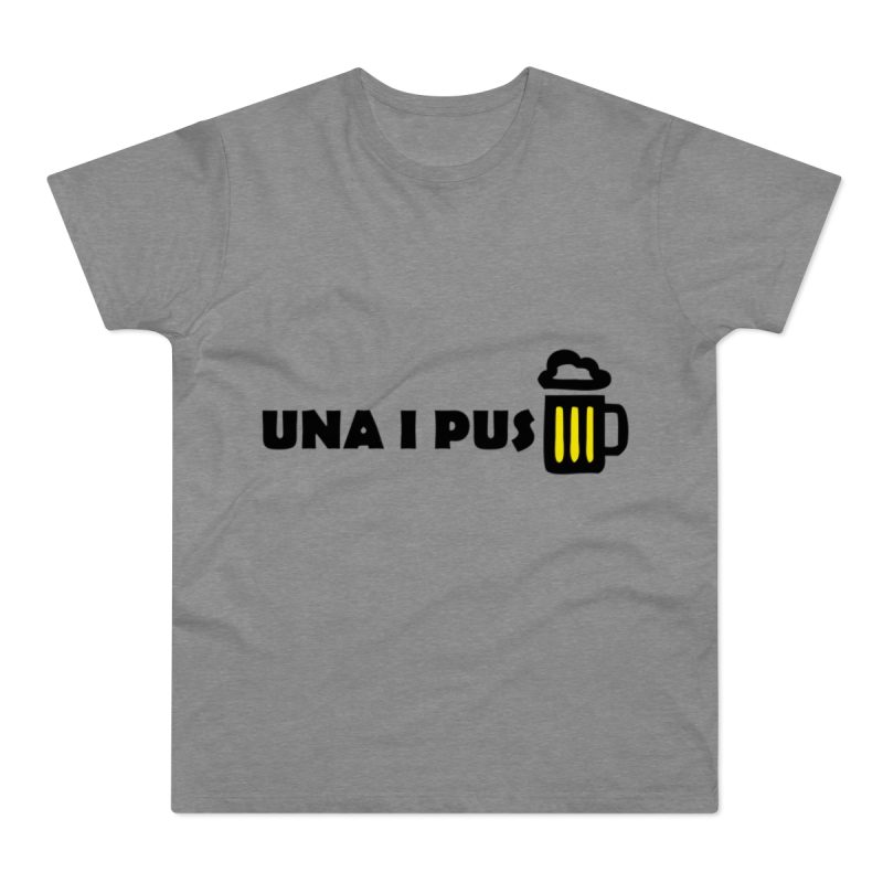 Camiseta hombre punto liso - Gris deportivo jaspeado - Camiseta «Una i pus» cervessa