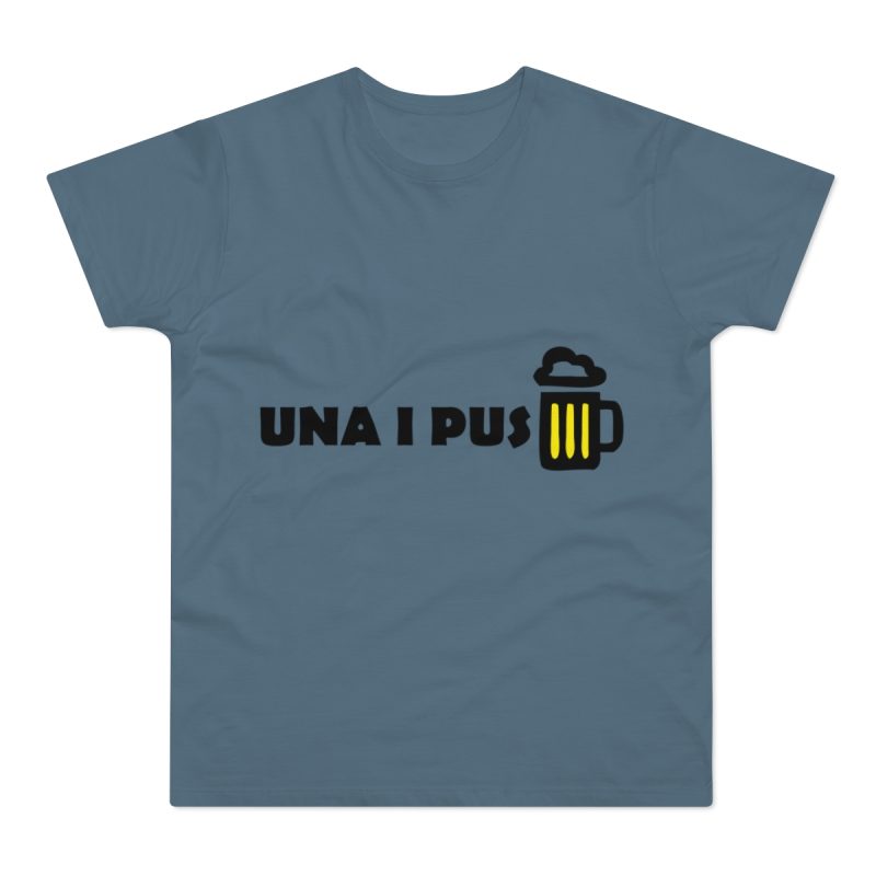 Camiseta hombre punto liso - Azul piedra - Camiseta «Una i pus» cervessa