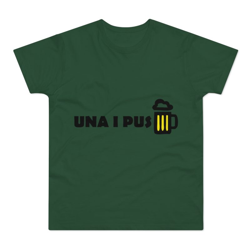 Camiseta hombre punto liso - Verde botella - Camiseta «Una i pus» cervessa