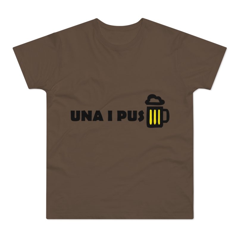 Camiseta hombre punto liso - Marron chocolate - Camiseta «Una i pus» cervessa