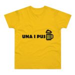 Camiseta hombre punto liso - Amarillo dorado - Camiseta «Una i pus» cervessa Camiseta hombre punto liso - Amarillo dorado - Camiseta «Una i pus» cervessa