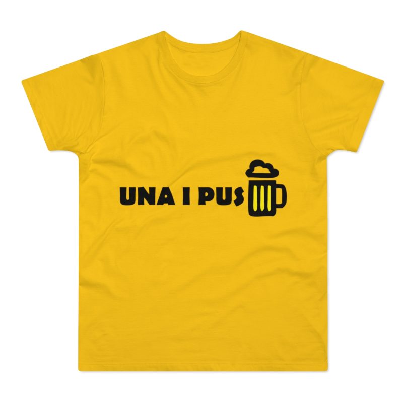 Camiseta hombre punto liso - Amarillo dorado - Camiseta «Una i pus» cervessa