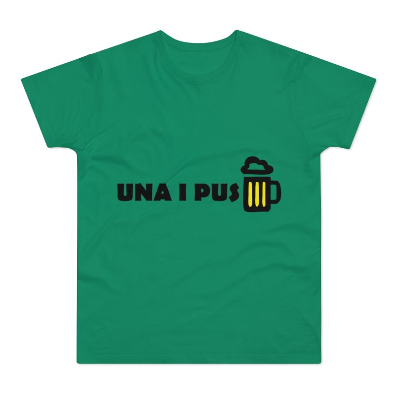Camiseta hombre punto liso - Verde Kelly - Camiseta «Una i pus» cervessa