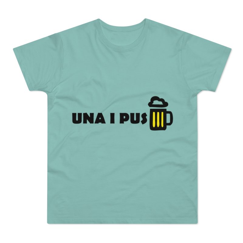 Camiseta hombre punto liso - Verde menta - Camiseta «Una i pus» cervessa