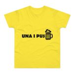 Camiseta hombre punto liso - Amarillo solar - Camiseta «Una i pus» cervessa Camiseta hombre punto liso - Amarillo solar - Camiseta «Una i pus» cervessa