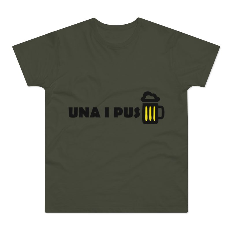 Camiseta hombre punto liso - Caqui urbano - Camiseta «Una i pus» cervessa