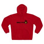 Sudadera capucha con cremallera premium - Rojo - Camiseta «Una i pus» cervessa