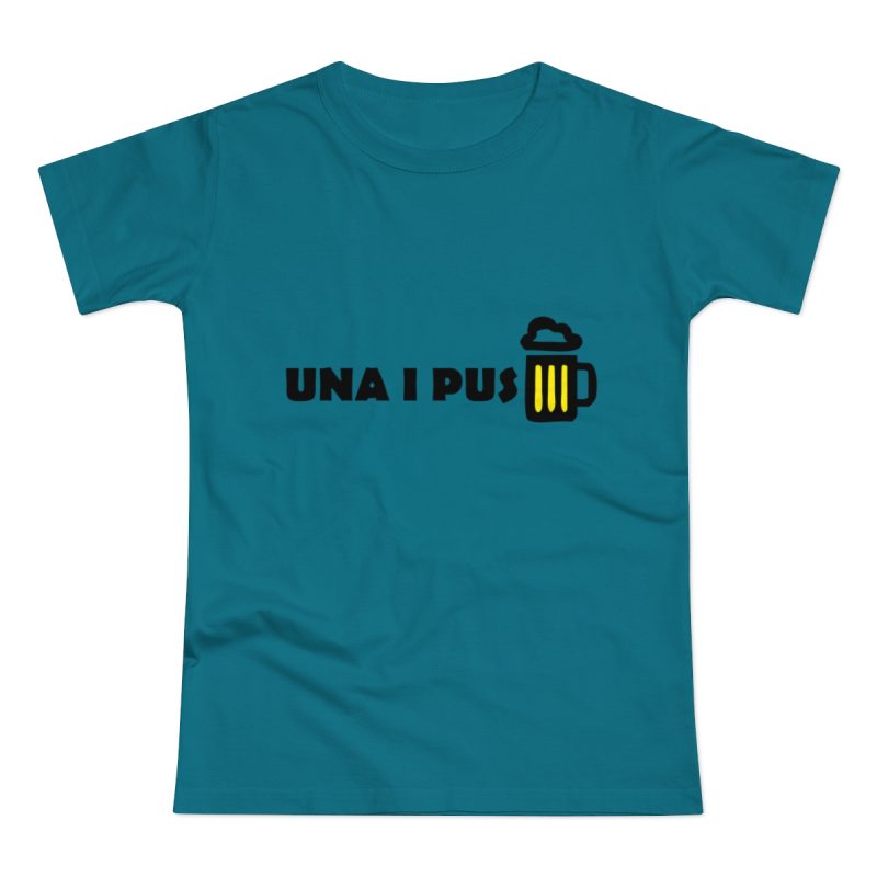 Camiseta mujer punto liso - Azul diva - Camiseta «Una i pus» cervessa