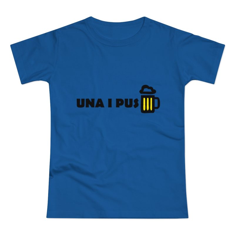 Camiseta mujer punto liso - Azul royal intenso - Camiseta «Una i pus» cervessa