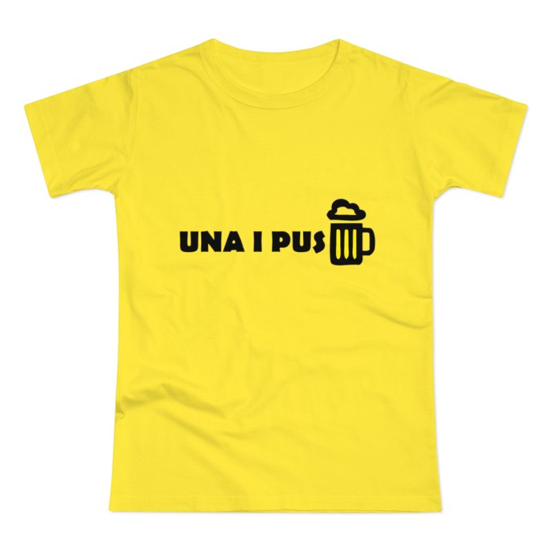Camiseta mujer punto liso - Amarillo solar - Camiseta «Una i pus» cervessa
