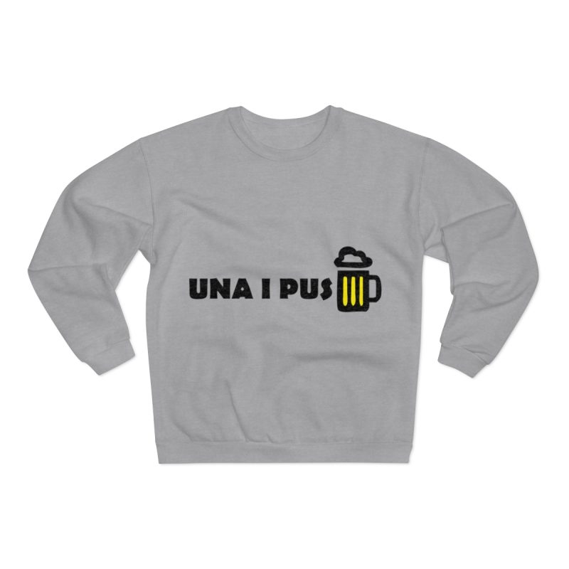 Sudadera cuello redondo premium - Gris jaspeado claro - Camiseta «Una i pus» cervessa