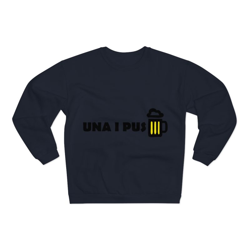 Sudadera cuello redondo premium - Azul marino - Camiseta «Una i pus» cervessa