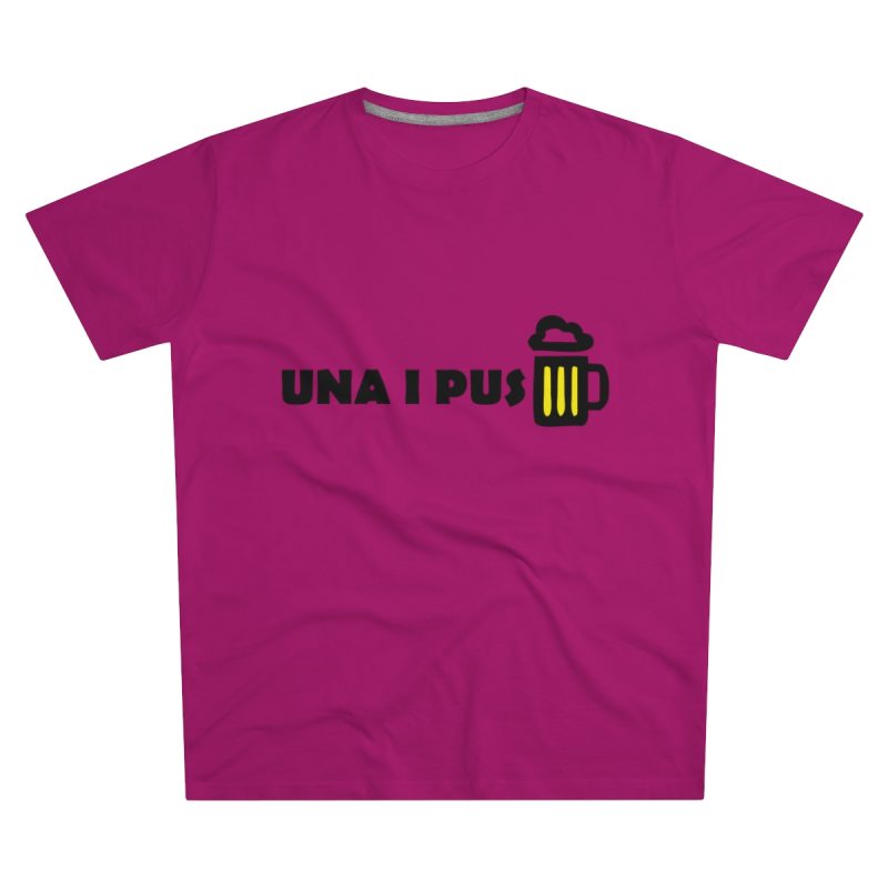Camiseta hombre corte moderno - Rosa oscuro - Camiseta «Una i pus» cervessa