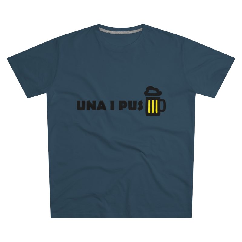 Camiseta hombre corte moderno - Azul vaquero - Camiseta «Una i pus» cervessa
