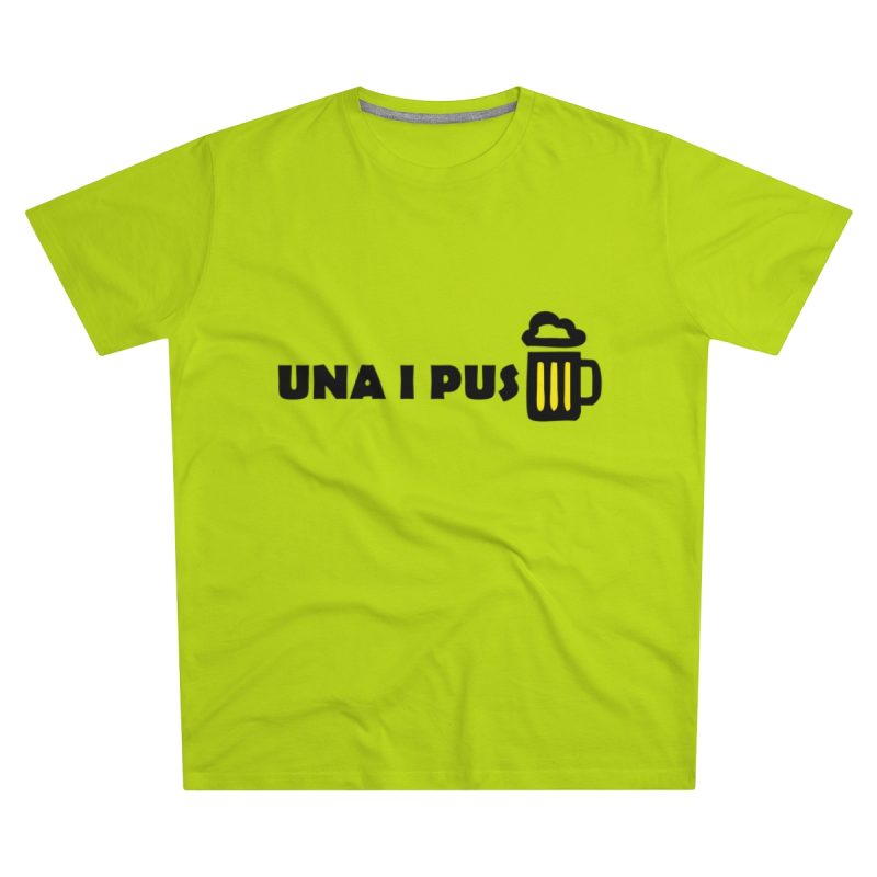 Camiseta hombre corte moderno - Verde lima - Camiseta «Una i pus» cervessa