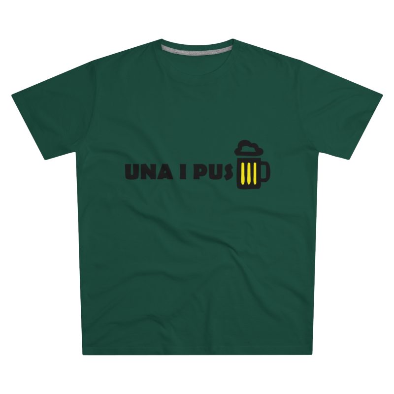 Camiseta hombre corte moderno - Verde botella - Camiseta «Una i pus» cervessa