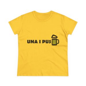 Camiseta mujer algodon medio - Amarillo margarita - Camiseta «Una i pus» cervessa