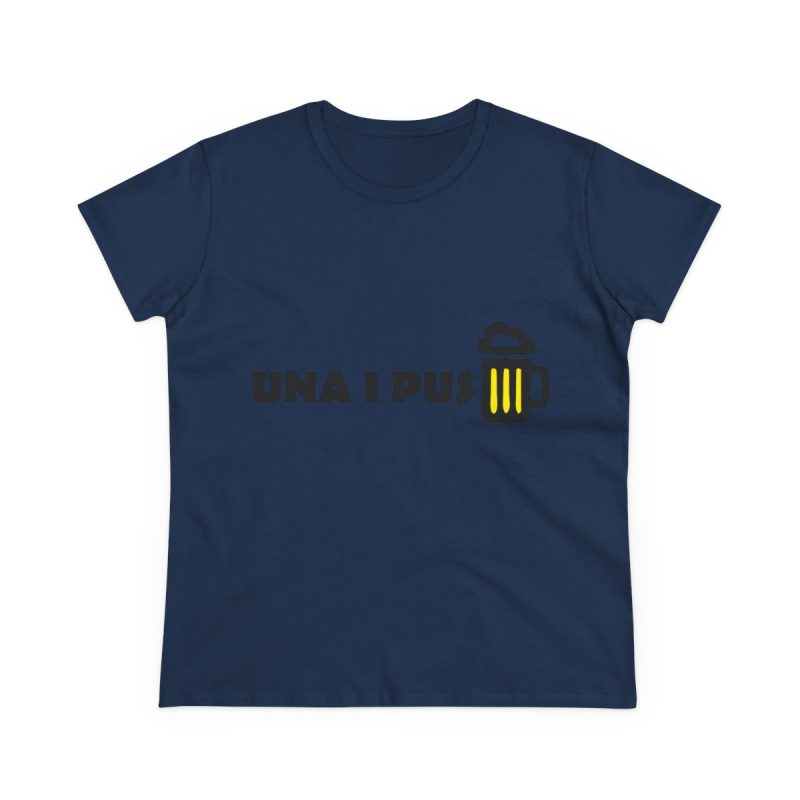 Camiseta mujer algodon medio - Azul marino - Camiseta «Una i pus» cervessa