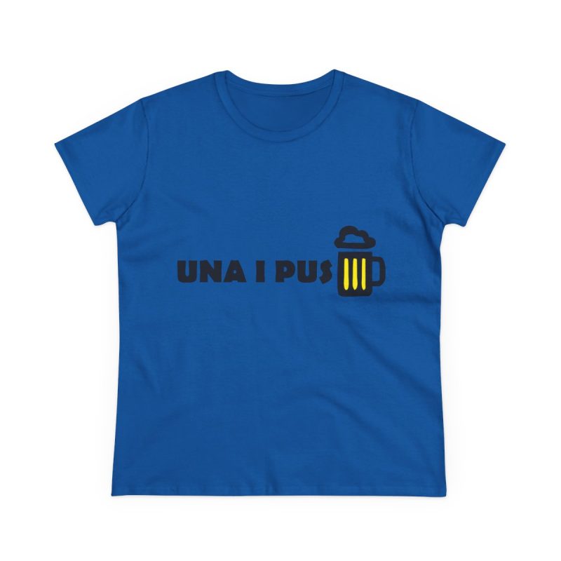 Camiseta mujer algodon medio - Azul royal - Camiseta «Una i pus» cervessa