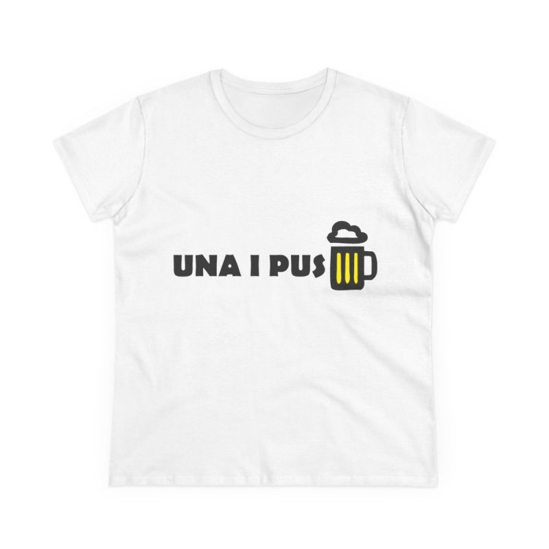 Camiseta mujer algodon medio - Blanco - Camiseta «Una i pus» cervessa
