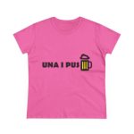 Camiseta mujer algodon medio - Rosa azalea - Camiseta «Una i pus» cervessa