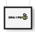 Poster enmarcado horizontal - Negro - Camiseta «Una i pus» cervessa