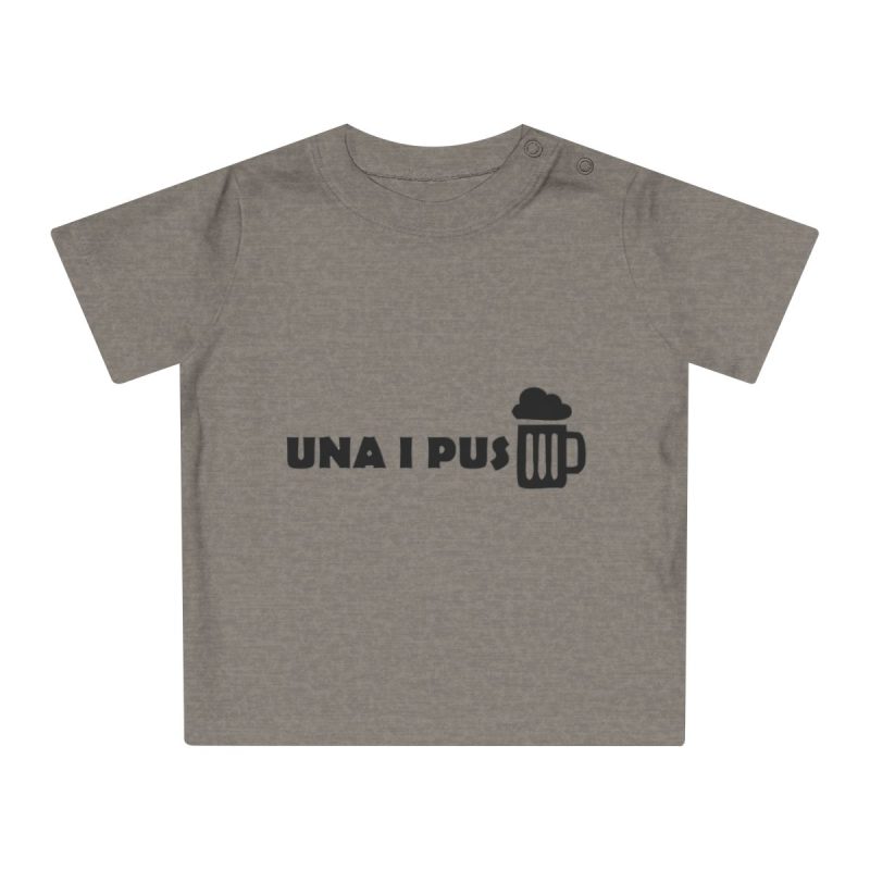 Camiseta de bebe - Gris jaspeado melange - Una i pus