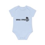 Body bebe manga corta organico - Azul empolvado - Una i pus
