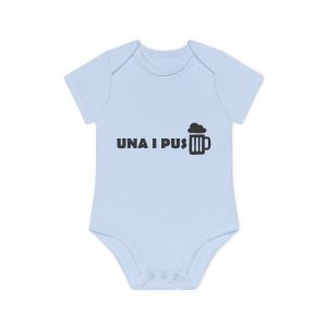 Body bebe manga corta organico - Azul empolvado - Una i pus