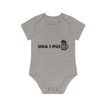 Body bebe manga corta organico - Gris jaspeado melange - Una i pus