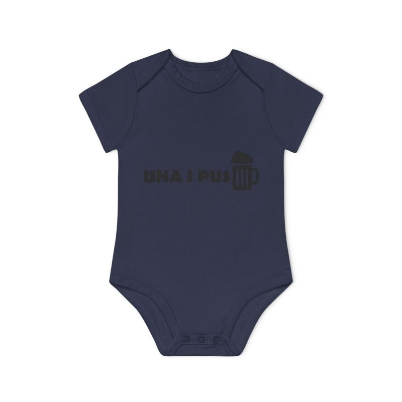 Body bebe manga corta organico - Azul marino nautico - Una i pus