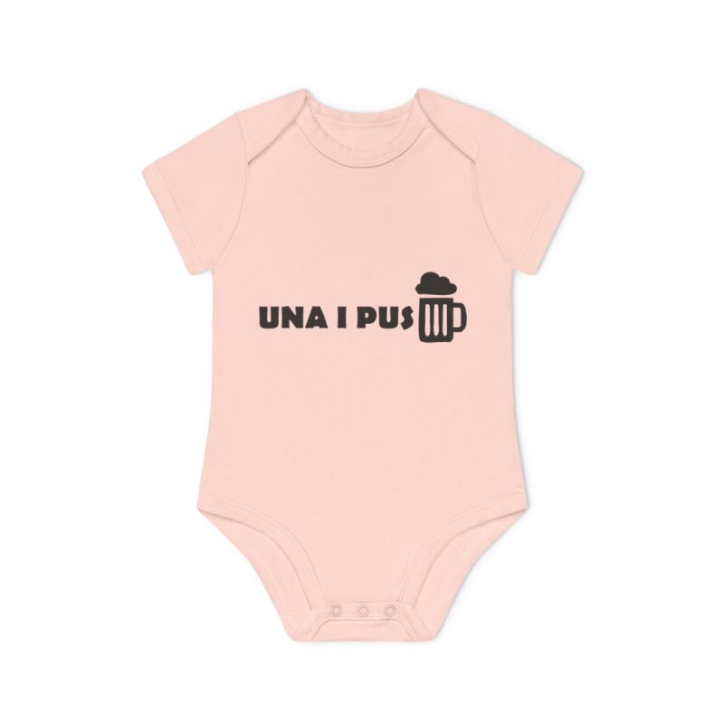 Body bebe manga corta organico - Rosa empolvado - Una i pus