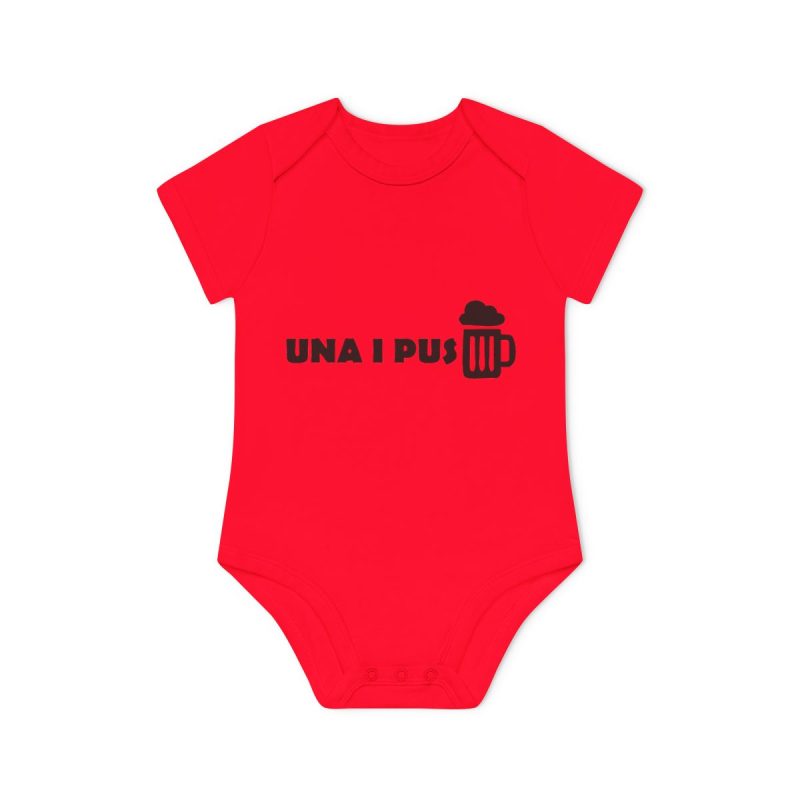 Body bebe manga corta organico - Rojo - Una i pus