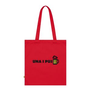 Bolsa de algodon organico - Rojo clasico - Camiseta «Una i pus» cervessa