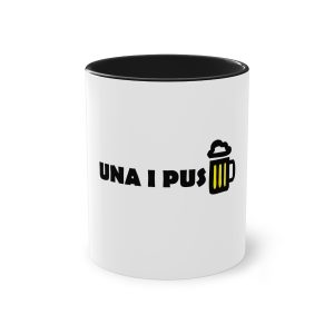Taza bicolor - Negro - Camiseta «Una i pus» cervessa