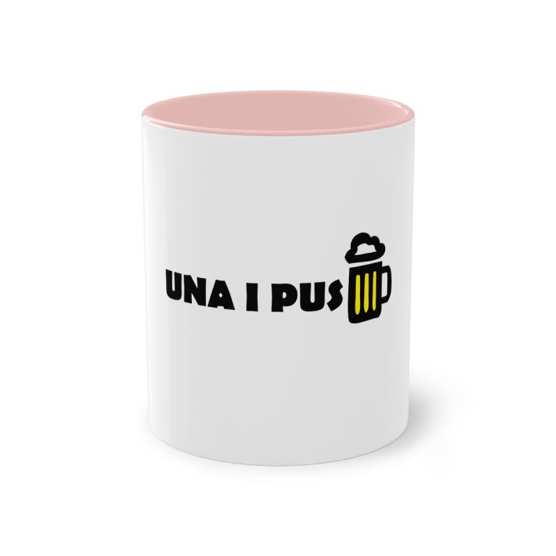 Taza bicolor - Rosa - Camiseta «Una i pus» cervessa