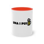 Taza bicolor - Rojo - Camiseta «Una i pus» cervessa Taza bicolor - Rojo - Camiseta «Una i pus» cervessa