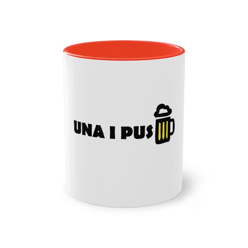 Taza bicolor - Rojo - Camiseta «Una i pus» cervessa