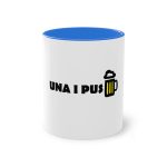 Taza bicolor - Azul Cambridge - Camiseta «Una i pus» cervessa Taza bicolor - Azul Cambridge - Camiseta «Una i pus» cervessa