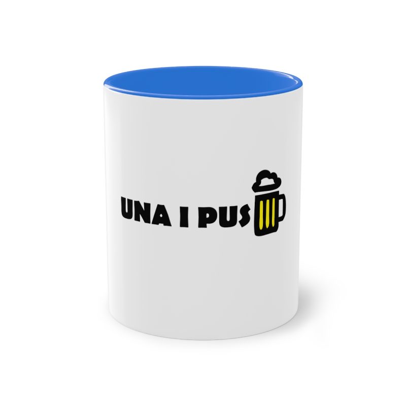 Taza bicolor - Azul Cambridge - Camiseta «Una i pus» cervessa