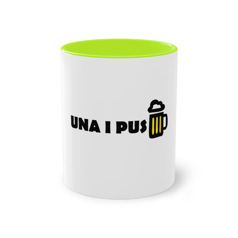 Taza bicolor - Verde claro - Camiseta «Una i pus» cervessa