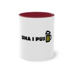 Taza bicolor - Granate - Camiseta «Una i pus» cervessa Taza bicolor - Granate - Camiseta «Una i pus» cervessa