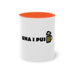Taza bicolor - Naranja - Camiseta «Una i pus» cervessa Taza bicolor - Naranja - Camiseta «Una i pus» cervessa