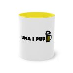 Taza bicolor - Amarillo - Camiseta «Una i pus» cervessa Taza bicolor - Amarillo - Camiseta «Una i pus» cervessa