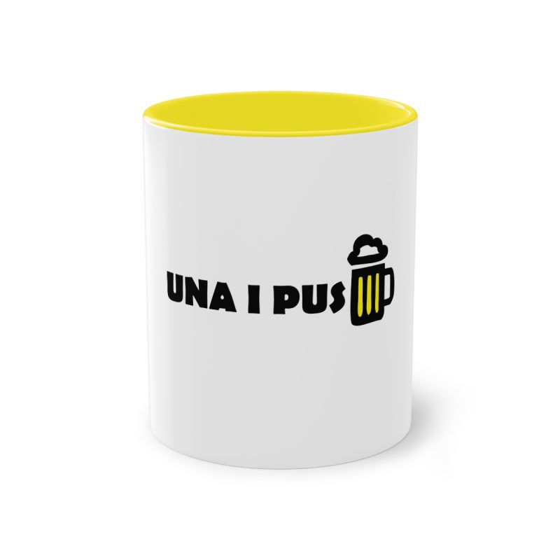 Taza bicolor - Amarillo - Camiseta «Una i pus» cervessa