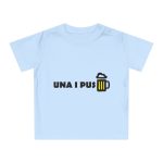 Camiseta de bebe - Azul empolvado - Camiseta «Una i pus» cervessa Camiseta de bebe - Azul empolvado - Camiseta «Una i pus» cervessa