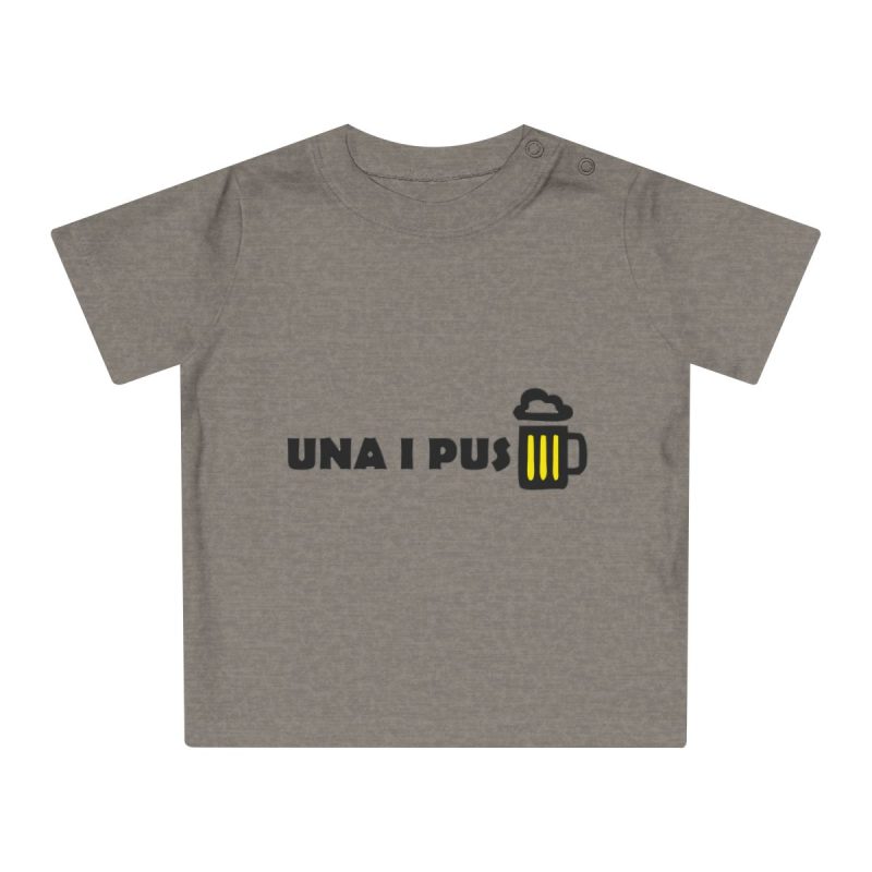 Camiseta de bebe - Gris jaspeado melange - Camiseta «Una i pus» cervessa