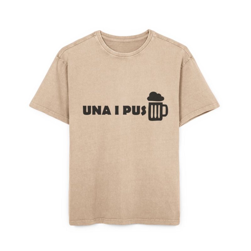 Camiseta oversize lavado acido - Beis - Una i pus
