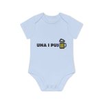 Body bebe manga corta organico - Azul empolvado - Camiseta «Una i pus» cervessa Body bebe manga corta organico - Azul empolvado - Camiseta «Una i pus» cervessa