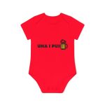 Body bebe manga corta organico - Rojo - Camiseta «Una i pus» cervessa Body bebe manga corta organico - Rojo - Camiseta «Una i pus» cervessa